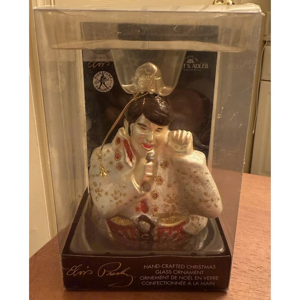 Elvis Presley Glass Christmas Ornament Kurt Adler 2007